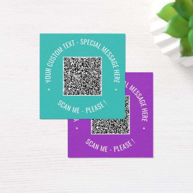Your QR Code Scan Info Custom Text Colours Cards (Desk)