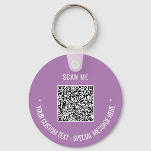 Your QR Code Scan Info Custom Text Colours Keychai Key Ring