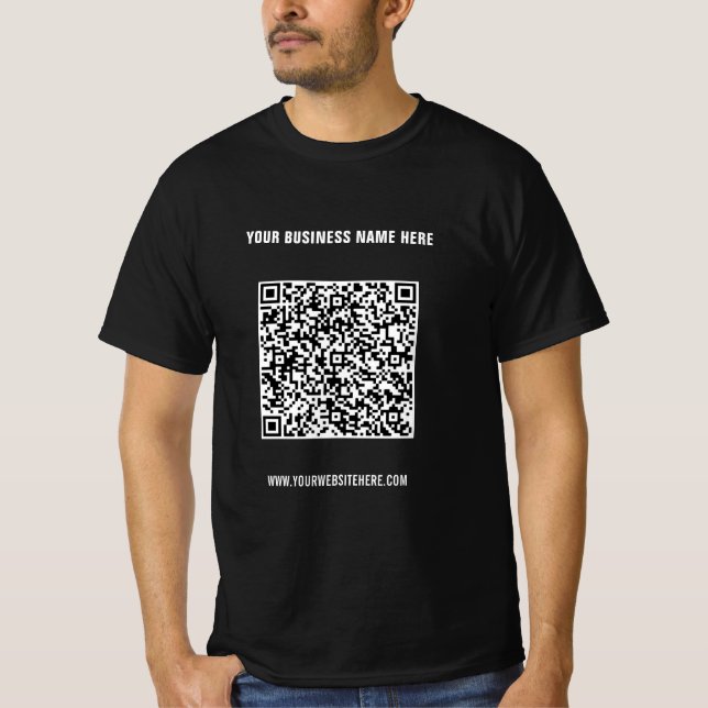 Your QR Code Scan Info Custom Text Company T-Shirt (Front)