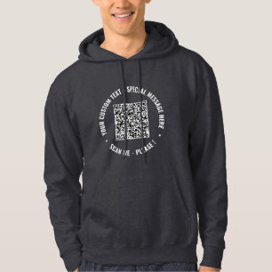 Your QR Code Scan Info Custom Text Hoodie