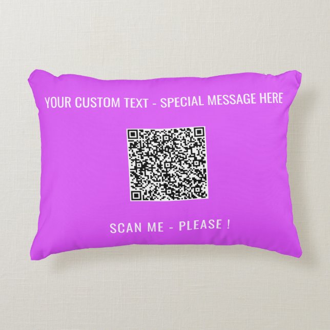 Your QR Code Scan Info Custom Text Pillow (Front)