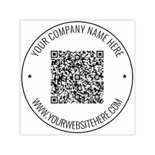 Your QR Code Scan Info Custom Text Round Stamp
