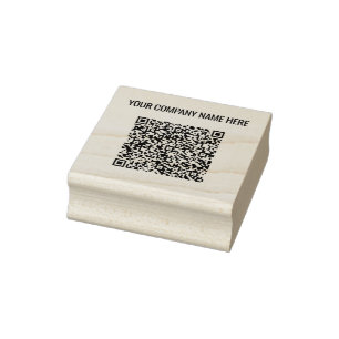Your QR Code Scan Info Custom Text Rubber Stamp