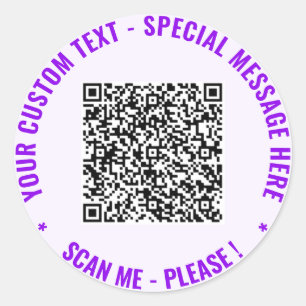 Your QR Code Scan Info Custom Text Sticker Gift