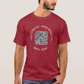 Your QR Code Scan Info Custom Text T-Shirt Gift (Front)