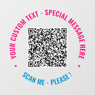 Your QR Code Scan Info Custom Text Window Cling