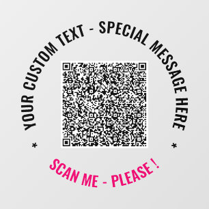 Your QR Code Scan Info Custom Text Window Clings