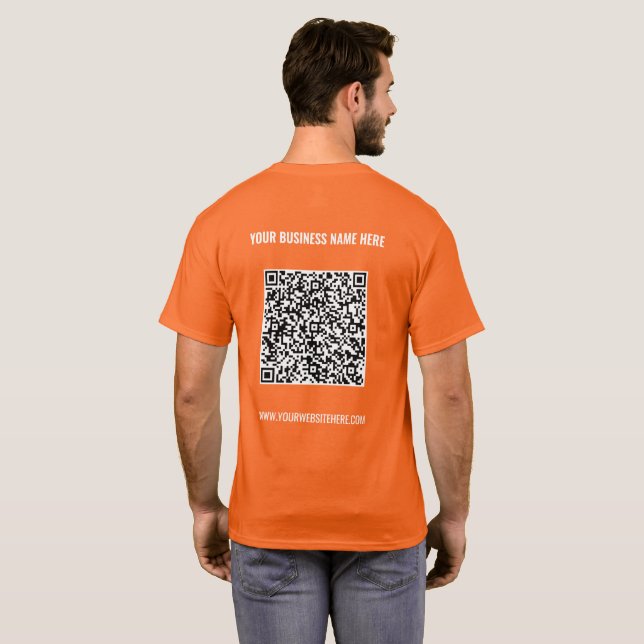 Your QR Code Scan Info Name Website T-Shirt Gift (Back Full)
