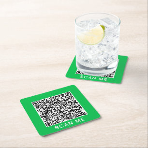 Your QR Code Scan Info Paper Coaster Custom Colour