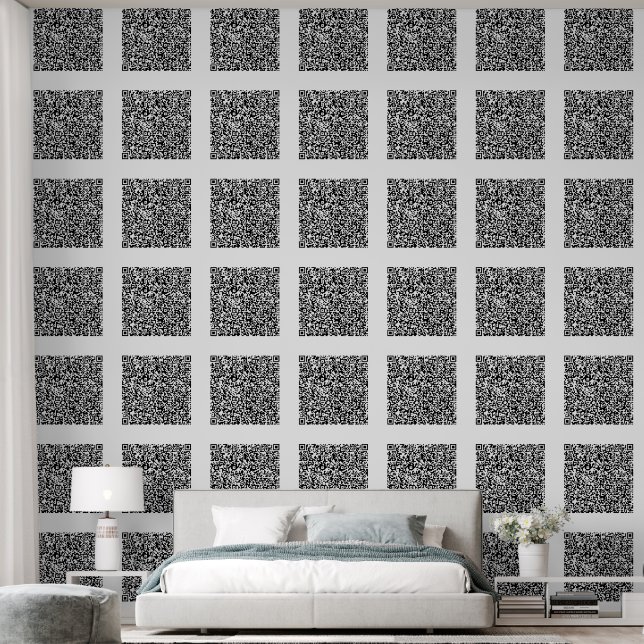 Your QR Code Scan Info Personalised Custom Colour Wallpaper (Bedroom)