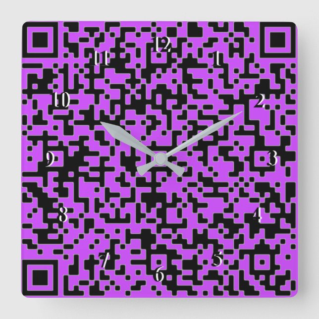 Your QR Code Scan Info Purple Clock - Custom Colou (Front)