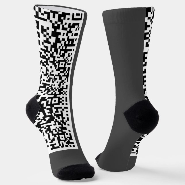 Your QR Code Scan Info Socks - Choose Colours (Angled)