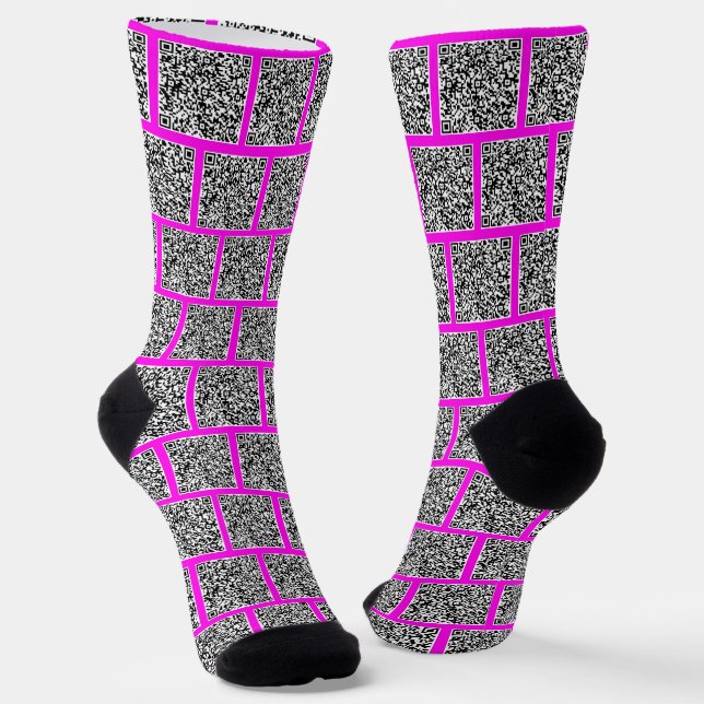 Your QR Code Scan Info Socks Custom Colours (Angled)