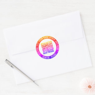 Your QR Code Scan Info Sticker with Custom Text