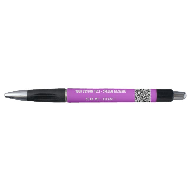 Your QR Code Scan Info Text and Colours Pen Gift (Front)
