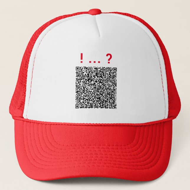 Your QR Code Scan Info Text Fun Design Trucker Hat (Front)