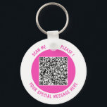Your QR Code Scan Keychain Custom Text and Colours<br><div class="desc">Choose Colours and Font - Keychain with Your Special QR Code Info and Custom Text Personalised Modern Keychains Gift - Add Your QR Code - Image or Logo - photo / Text - Name or other info / message - Resize and Move or Remove / Add Elements - Image /...</div>