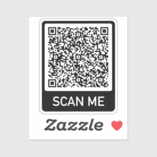 Your QR Code Scan Me Sticker Surprise Message Gift