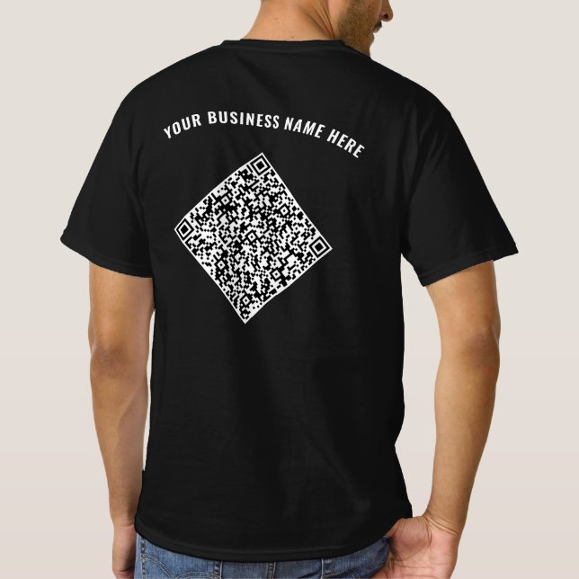 Your QR Code Scan T-Shirt Custom Text Choose Colou (Back)