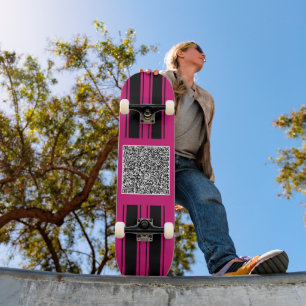 Your QR Code Skateboard Template Custom Colour