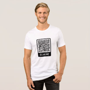 Your QR Code T-Shirt Scan Info Personalised Gift Tri-Blend Shirt