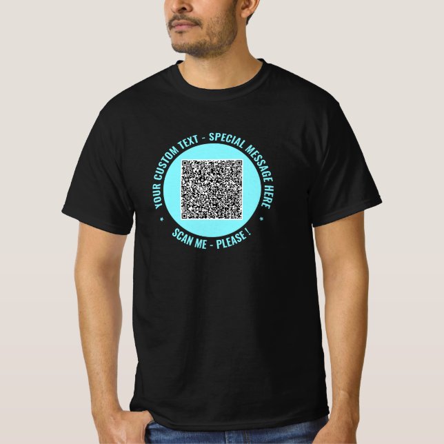 Your QR Code T-Shirt with Custom Text and Colours (Front)