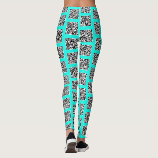 Your QR Code Teal Leggings or Choose Colour (Back)