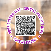Your QR Code Text and Colours Window Cling Templat