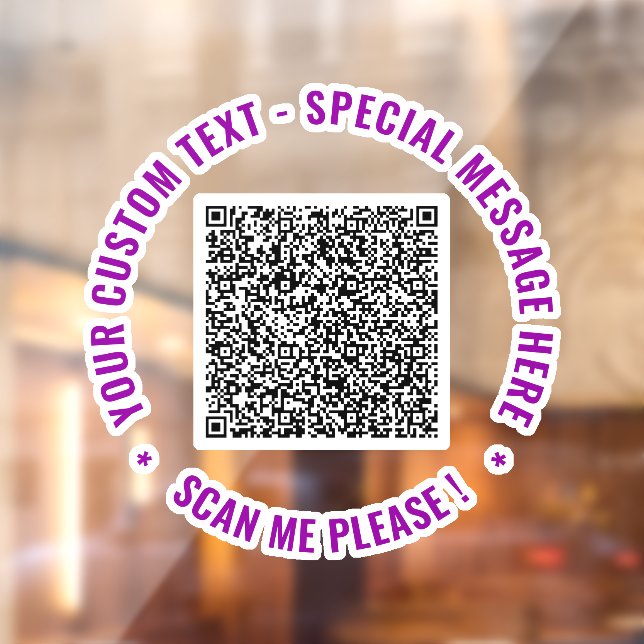 Your QR Code Text and Colours Window Cling Templat (Sheet 2)