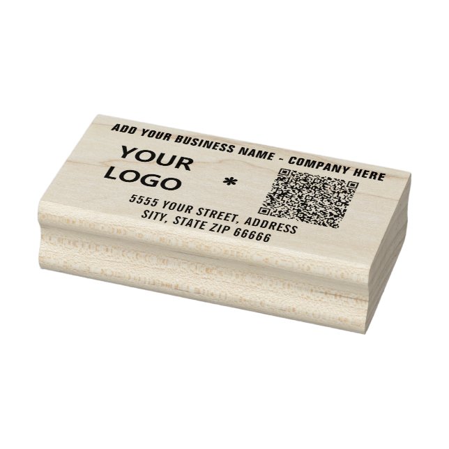 Your QR Code Text and Logo Address Stamp Example (Stamp)