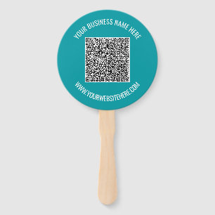 Your QR Code Text Promotional Hand Fan Template