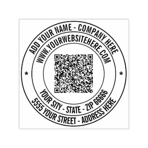 Your QR Code Website Address Round Stamp Example