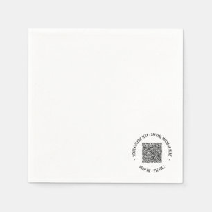Your QR Code with Custom Text Napkins Template