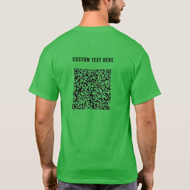 Your QR Code with Custom Text Personalised T-Shirt (Back)