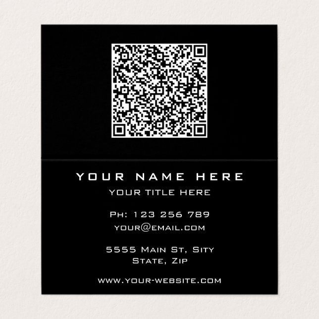 Your QR Cote Business Card Example Custom Colour (Outside Unfolded)