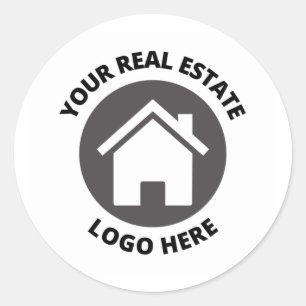 Your Real Estate Logo Here   Classic Round Sticker