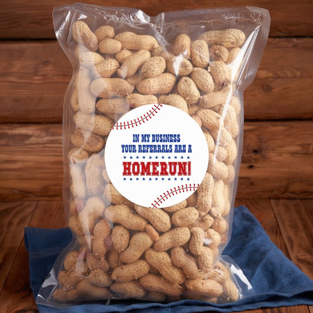 Your Referrals are a Homerun Baseball Pop By Classic Round Sticker (Creator Uploaded)