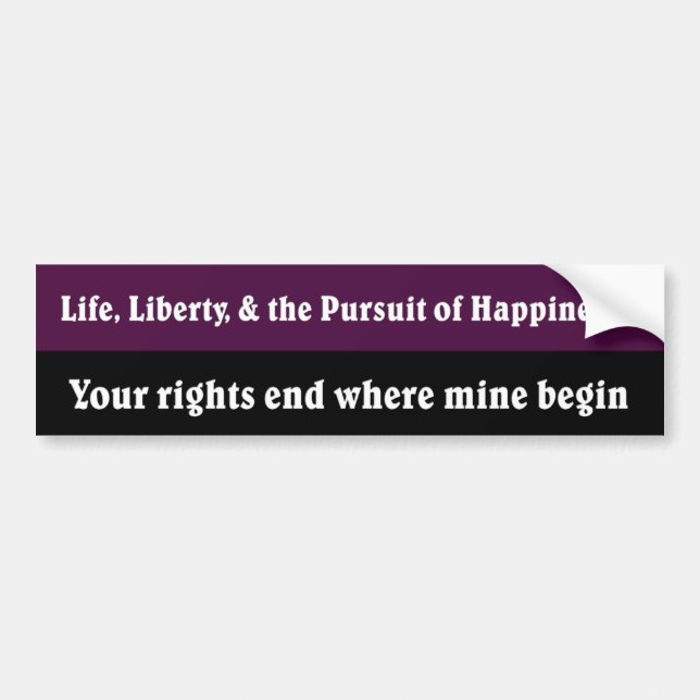 Your rights end where mine begin bumper sticker (Front)