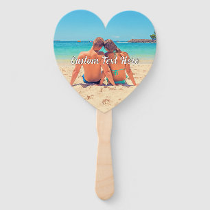 Your Romantic Photo Hand Fan with Custom Text Name