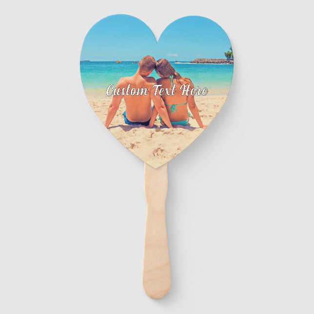 Your Romantic Photo Hand Fan with Custom Text Name (Back)