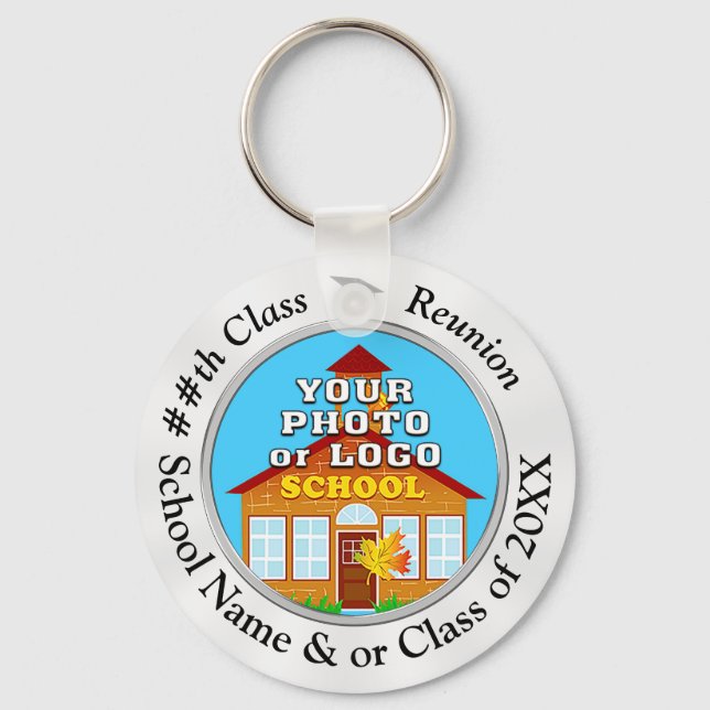 Your School Photo Personalised Class Reunion Gifts Key Ring (Front)
