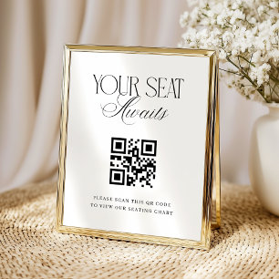 Your Seat Awaits QR Code Wedding Seating Chart