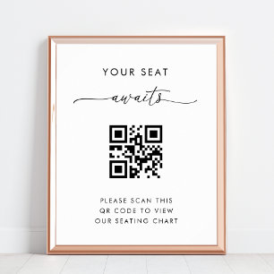 Your Seat Awaits QR Code Wedding Seating Chart