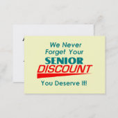 YOUR Senior Discount Business Card (Front/Back)