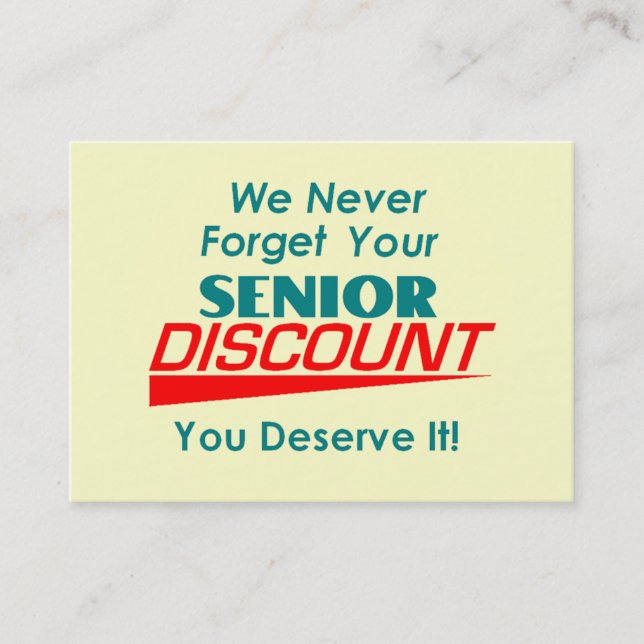 YOUR Senior Discount Business Card (Front)