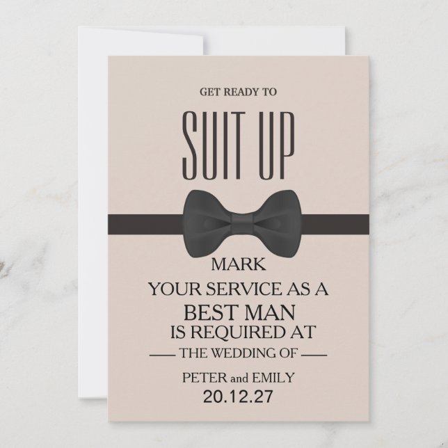 Your Service as a Best Man Invitation (Front)