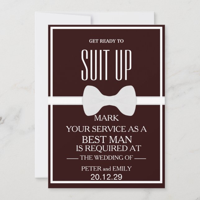 Your Service as a Best Man Invitation (Front)