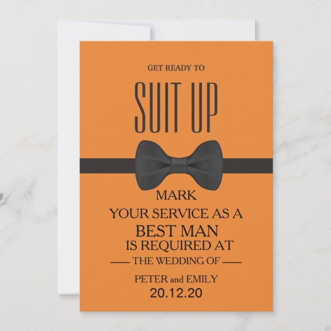 Your Service as a Best Man Invitation (Front)