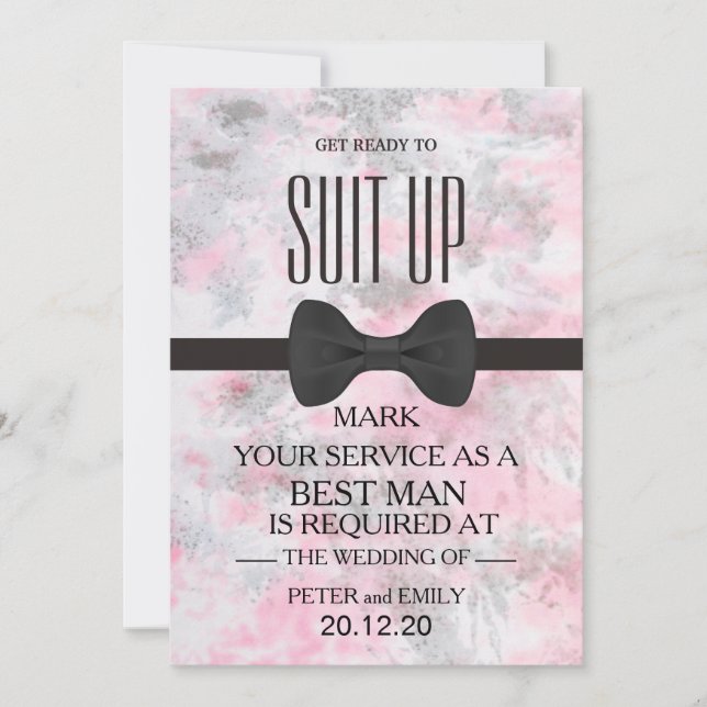 Your Service as a Best Man Invitation (Front)