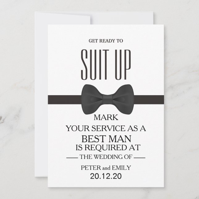 Your Service as a Best Man Invitation (Front)
